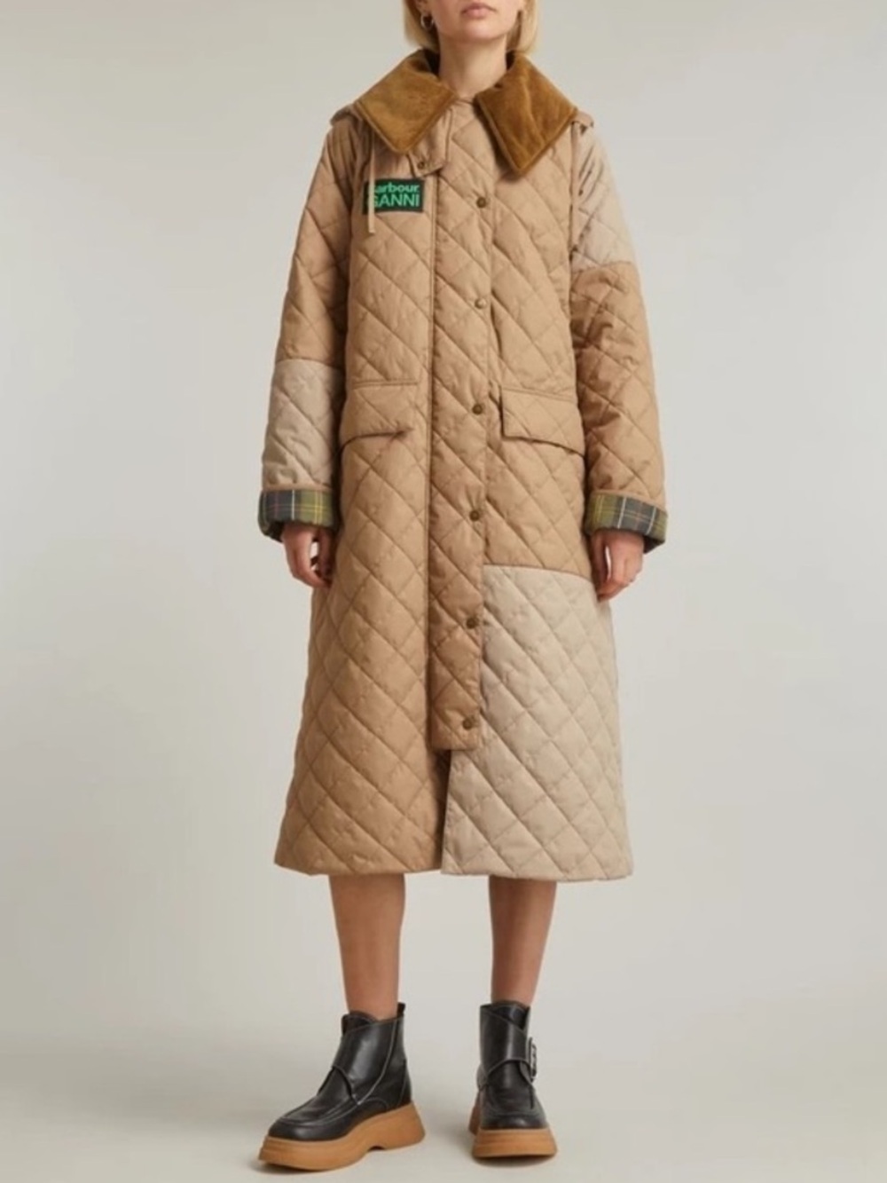 Barbour X Ganni Burghley Oversize Quilted Coat